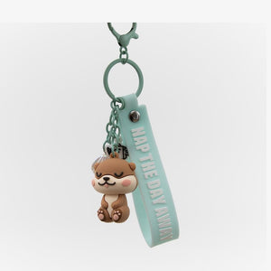 Porta - chaves com Pendentes Lontra Lazy - Nap the day away - Mr. Wonderful - Papelaria Encantada