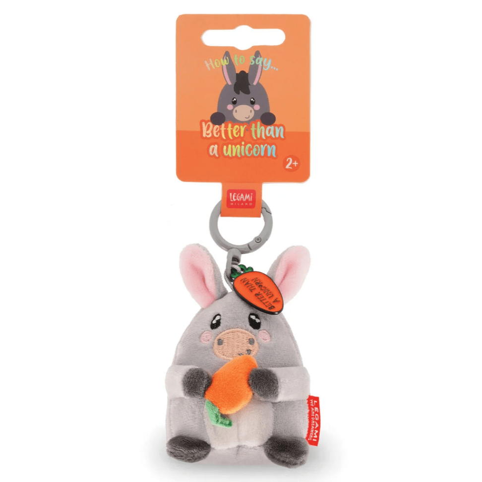 Porta - chaves de peluche burro - Pequeno e super macio! - Papelaria Encantada