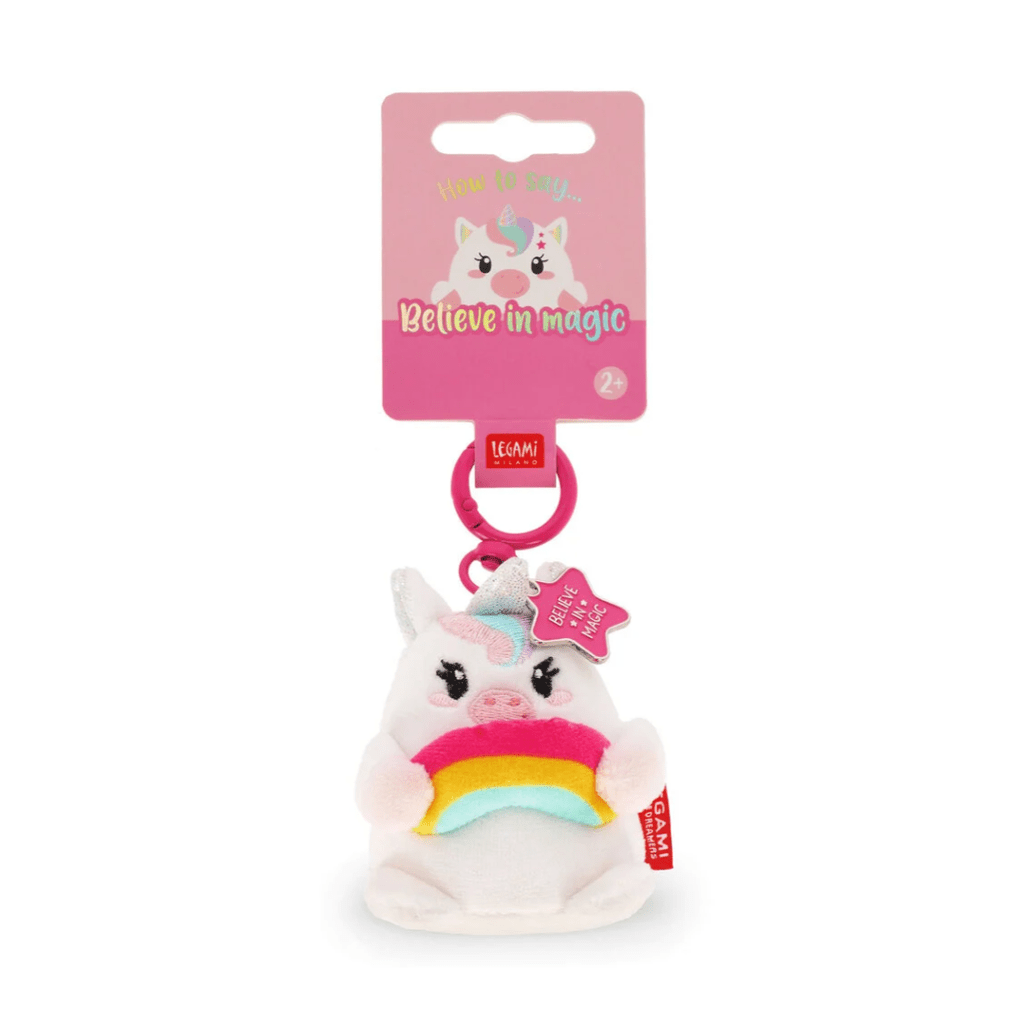 Porta - chaves de peluche unicórnio - Pequeno e super macio! - Papelaria Encantada