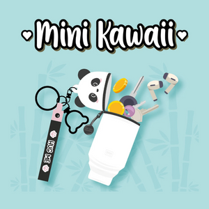 Porta - moedas Panda com porta - chaves - Mini Kawaii - Papelaria Encantada