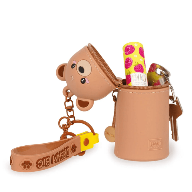 Porta - moedas Urso com porta - chaves - Mini Kawaii - Papelaria Encantada