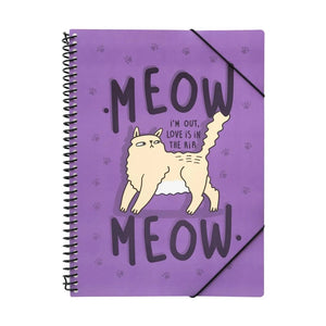 Portfolio com 30 folhas Meow Meow - Papelaria Encantada