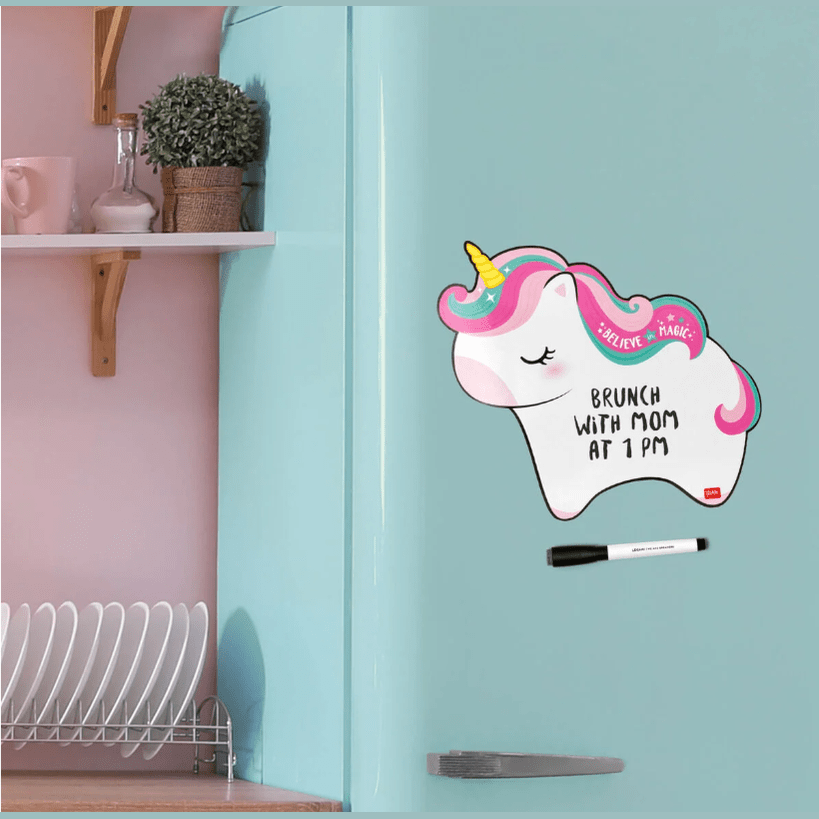 Quadro branco magnético de unicórnio - Algo para lembrar - Legami - Papelaria Encantada