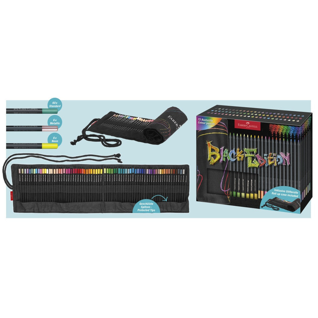 Rolo Lápis Cor Faber-Castell Black Edition Super Soft C/72