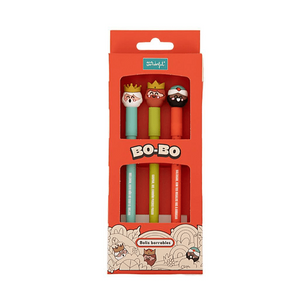 Set de 3 esferográficas apagáveis Bo - Bo - Reis Magos Mr Wonderful - Papelaria Encantada