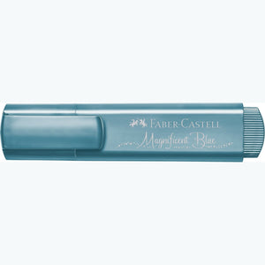 Sublinhador Faber-Castell Textliner Metálico Azul - Papelaria Encantada