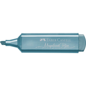Sublinhador Faber-Castell Textliner Metálico Azul - Papelaria Encantada