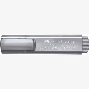 Sublinhador Faber-Castell Textliner Metálico Prateado - Papelaria Encantada