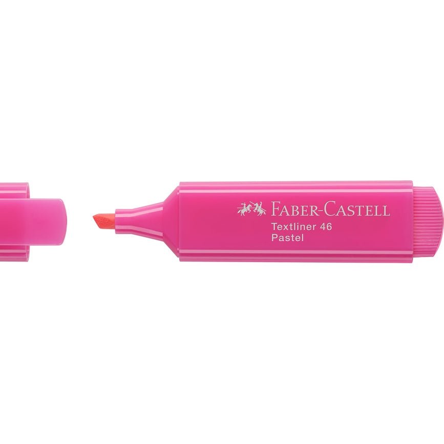 Sublinhador Faber-Castell Textliner Pastel Rosa - Papelaria Encantada