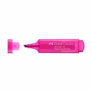 Sublinhador Faber-Castell Textliner Superfluorescente neon Rosa - Papelaria Encantada