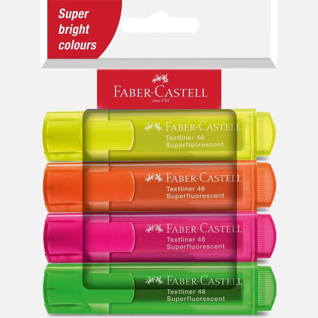 Sublinhadores Faber-Castell Textliner Superfluorescente - Papelaria Encantada