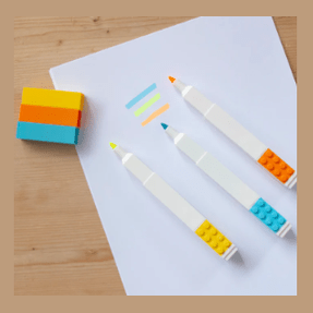 Sublinhadores LEGO 3 unidades - Papelaria Encantada
