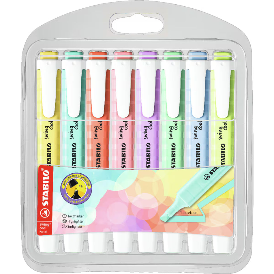Conjunto 8 sublinhadores Stabilo swing cool pastel