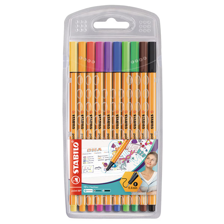 Conjunto de 10 Fineliner Stabilo point 88 0.4mm