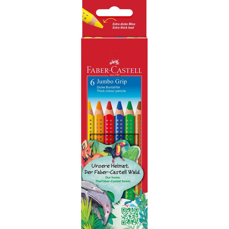 Lápis de cor Faber-Castell Jumbo Grip — conjuntos — 6 cores