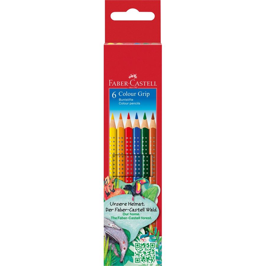 Lápis de cor Faber-Castell Colour Grip — 6 cores