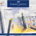 Lápis de cor godlfaber caixa metálica de 24 faber-castell