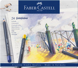 Lápis de cor godlfaber caixa metálica de 24 faber-castell