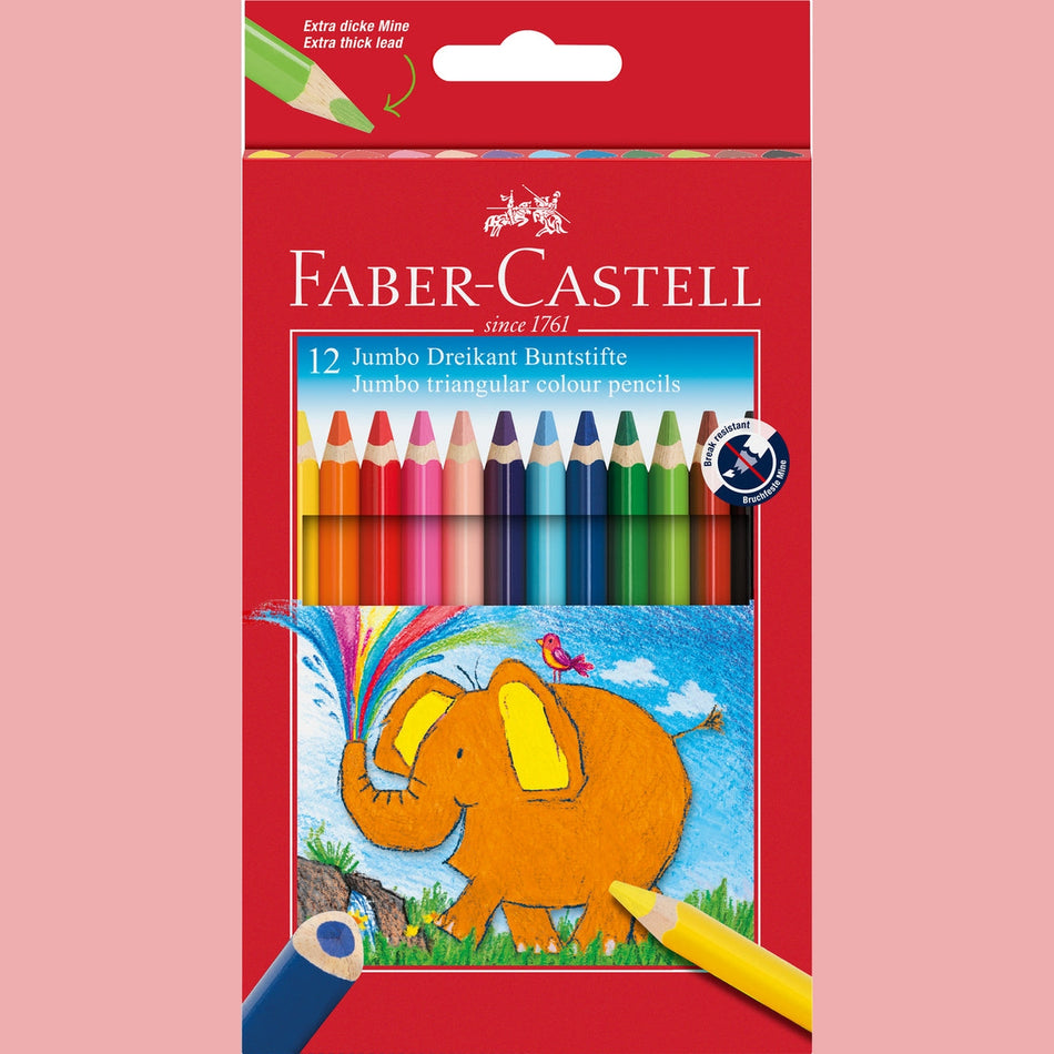 Lápis cor Faber-Castell triangular Jumbo cx12