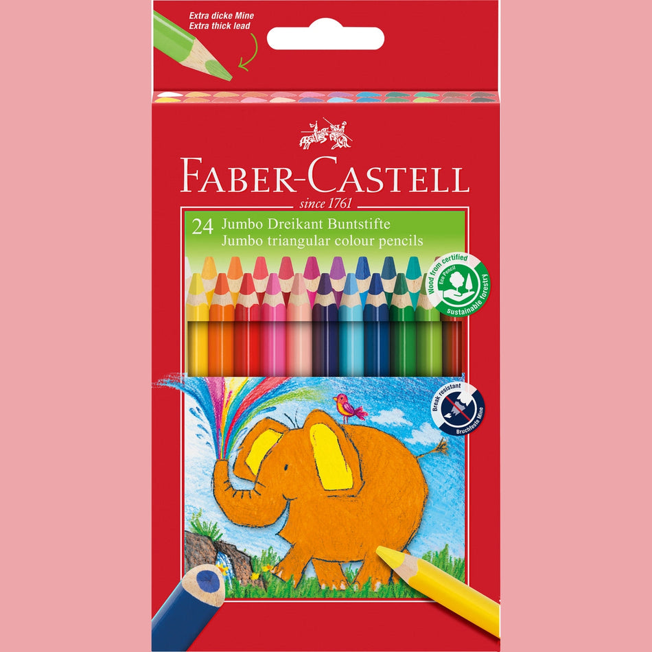 Lápis cor Faber-Castell triangular Jumbo cx24