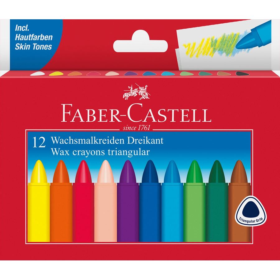 Lápis de cera triangulares Faber-Castell — 12 cores