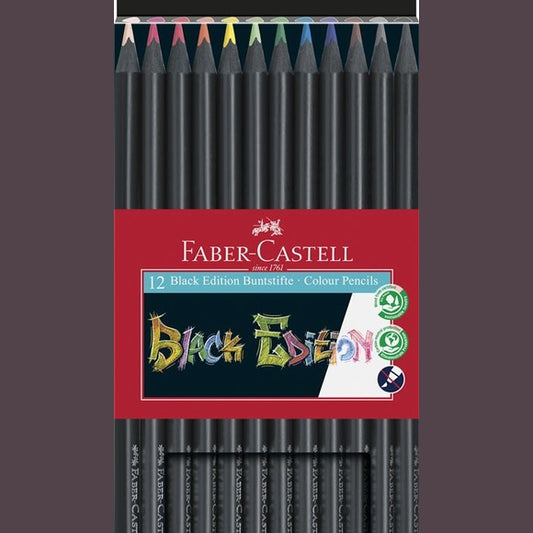 Lápis de Cor Faber-Castell Black Edition - 12 Unidades