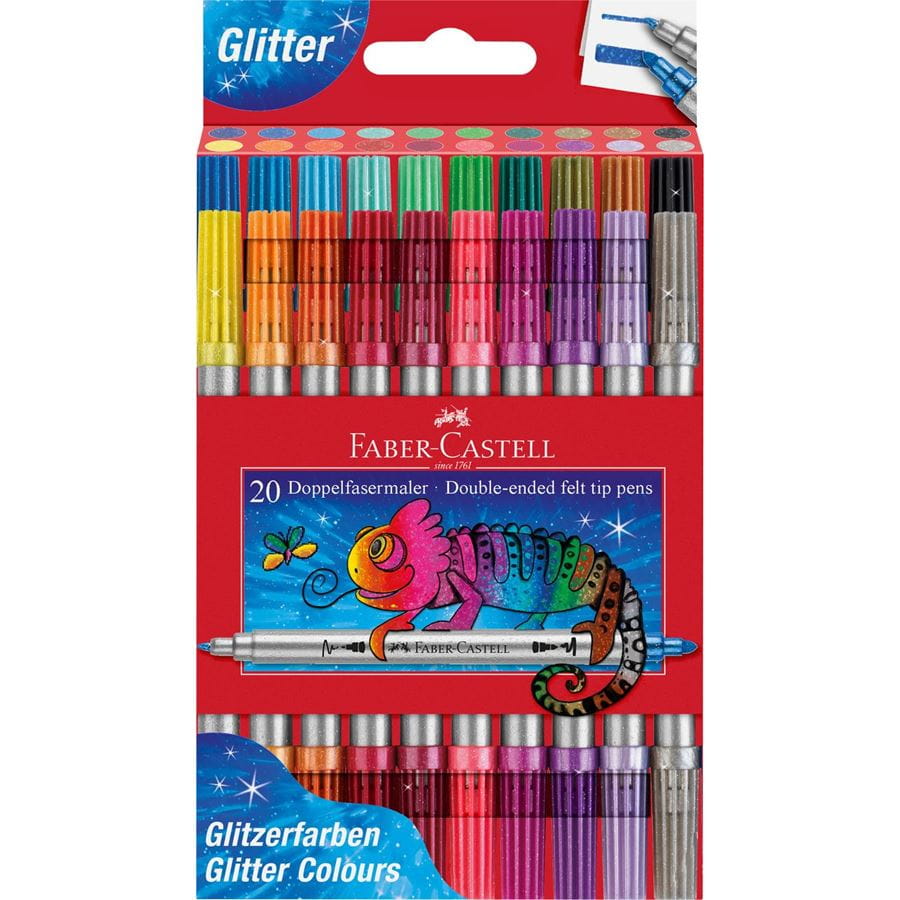 Marcadores Faber-Castell de ponta dupla Glitter — 20