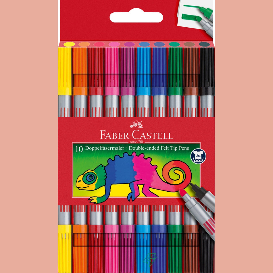 Marcadores bicolor de ponta dupla Faber-Castell 10 cores