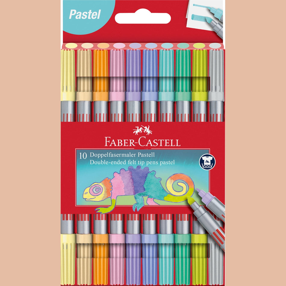Marcadores bicolor de ponta dupla Faber-Castell Pastel