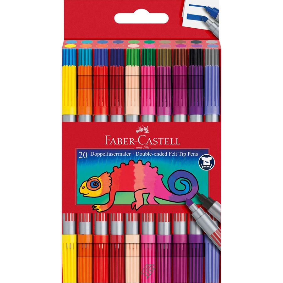 Marcadores Faber-Castell de ponta dupla — 20