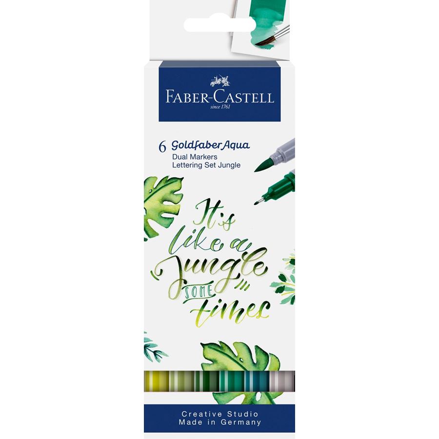 Marcadores Faber-Castell Goldfaber Aqua Dual — conjuntos de 6 — Selva