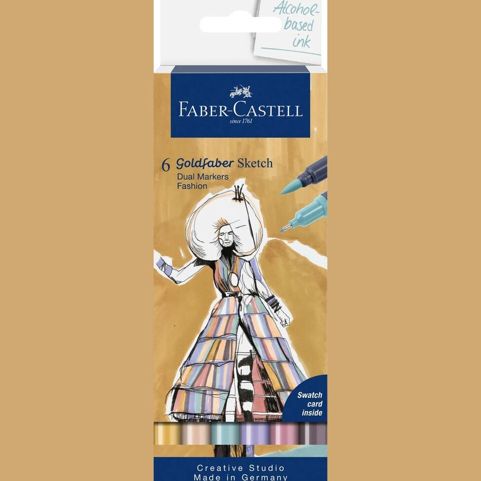 Conjunto 6 Marc. ponta dupla Goldfaber Sketch Moda - Faber-castell