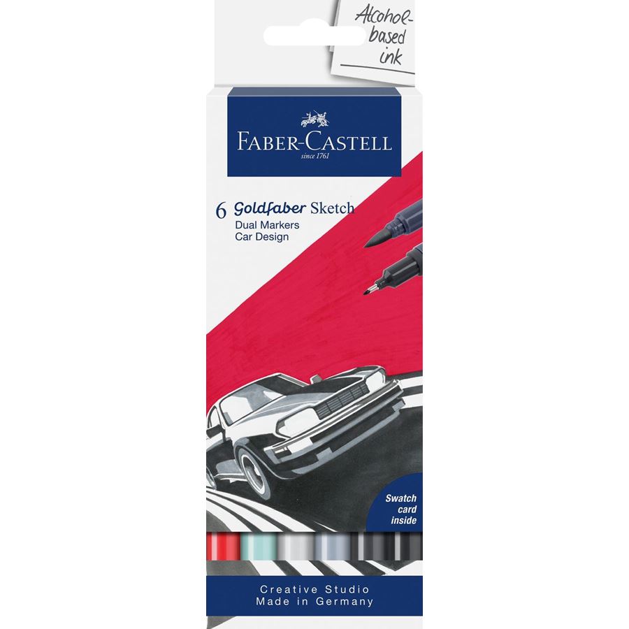 Marcadores Faber-Castell Goldfaber Sketch — conjuntos de 6 — Design de carros