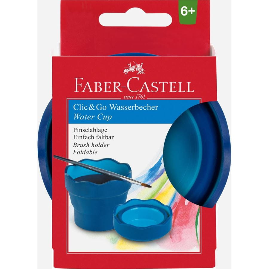 Copo lava-pincéis Faber-Castell Clic&Go — Azul
