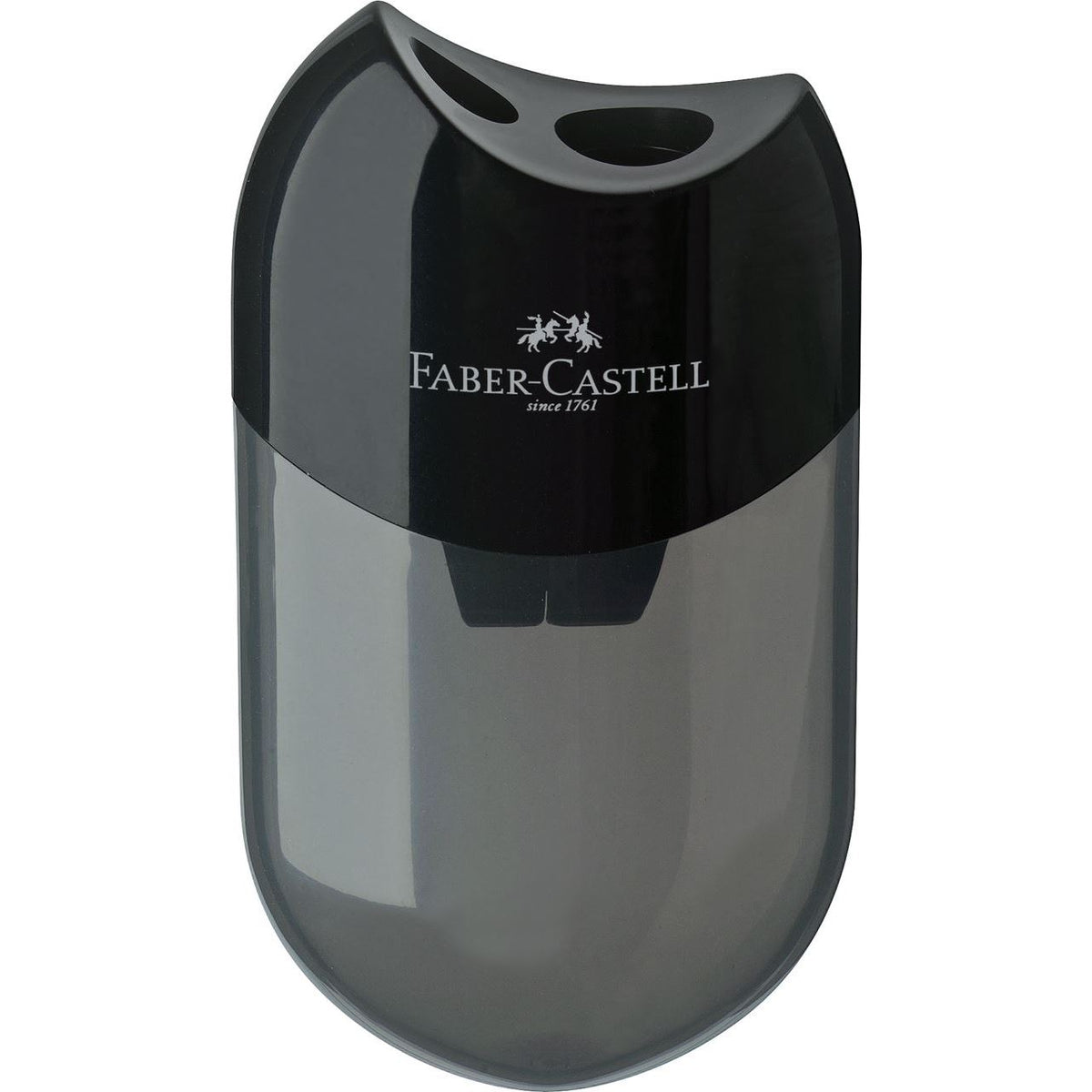 Afia duplo Faber-Castell preto com depósito translúcido, referência 183500