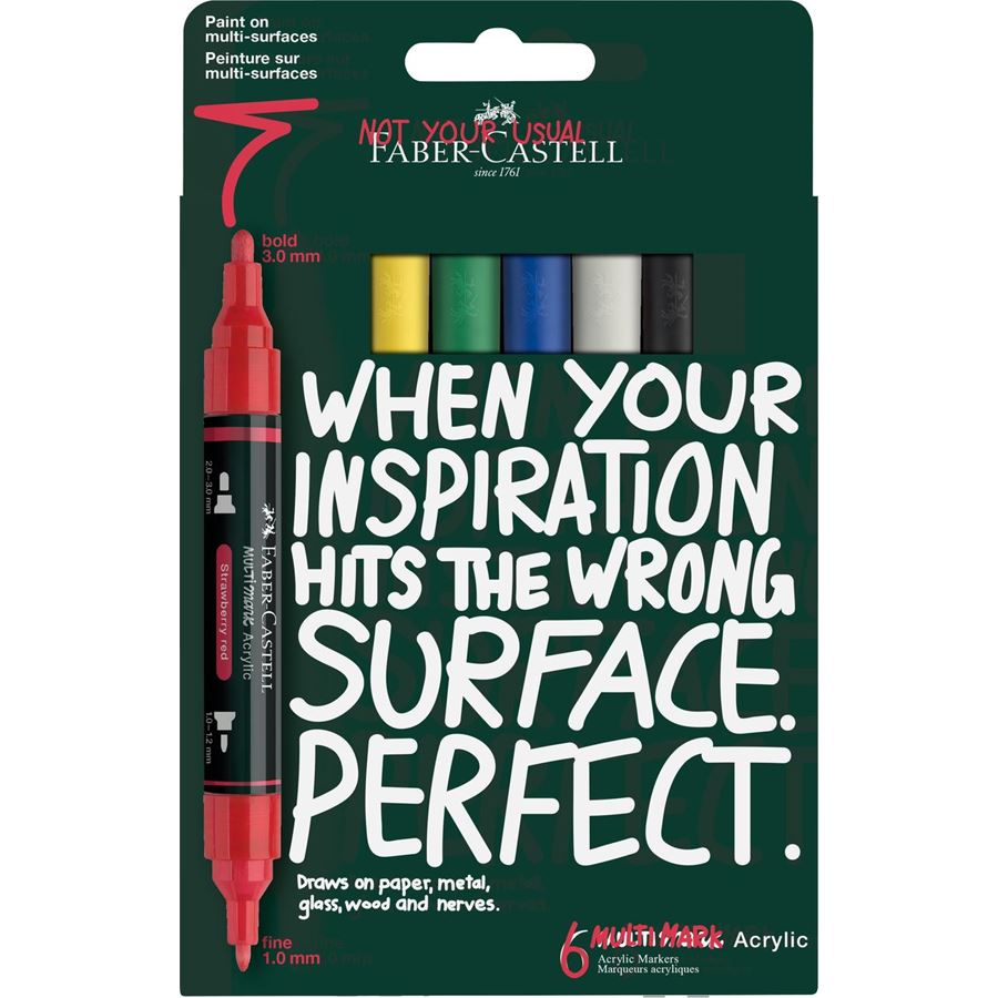 Marcadores acrílicos Faber-Castell Multimark — conjuntos — Basic — 6