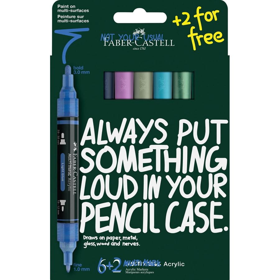 Marcadores acrílicos Faber-Castell Multimark — conjuntos — Frost — 6+2