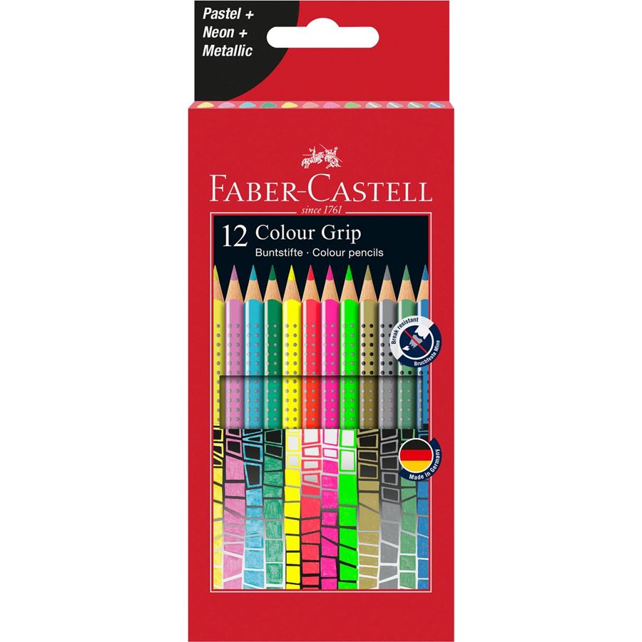 Lápis de cor Faber-Castell Colour Grip — 12 cores especiais