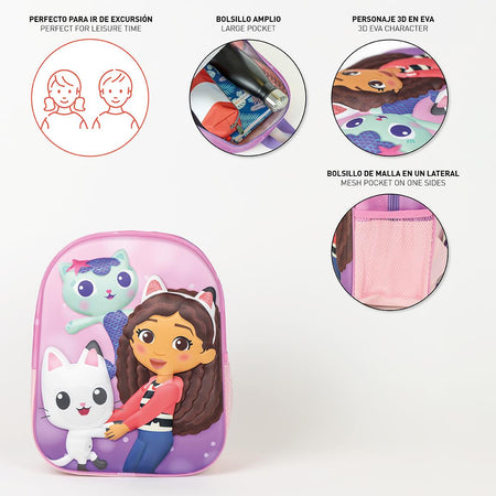 Mochila Infantil 3d Gabby´S Dollhouse - Papelaria Encantada