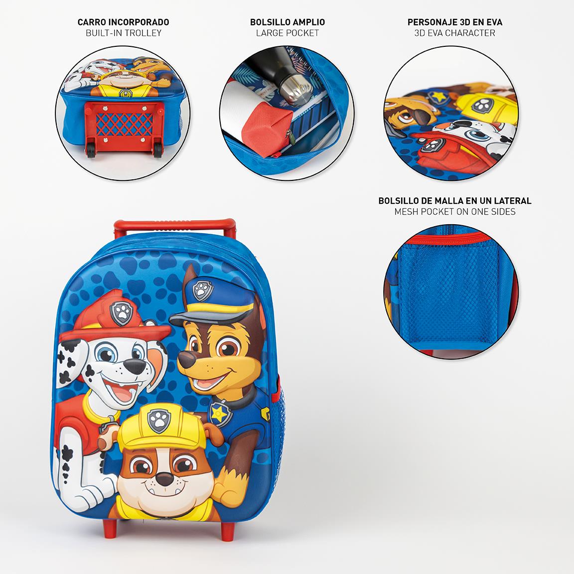 Mochila Patrulha Pata pré-escolar com trolley - Papelaria Encantada