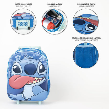 Mochila Infantil Trolley 3d Stitch - Papelaria Encantada