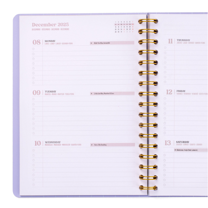 Agenda Wonder 2025-26 Semanal - Effort+ Action = Sucess - Mr.Wonderful