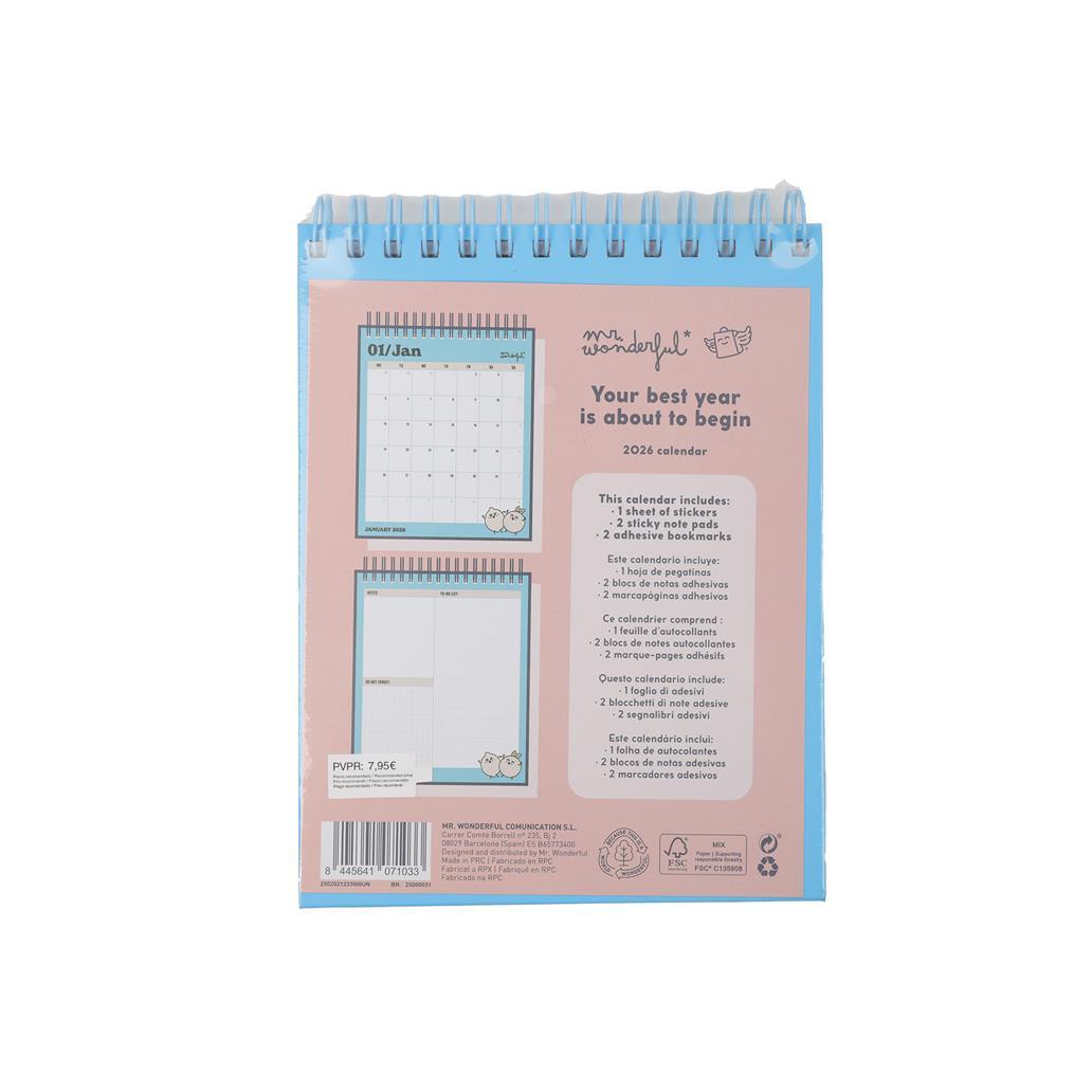 Mini calendário de mesa 2026 - No filters - Mr. Wonderful