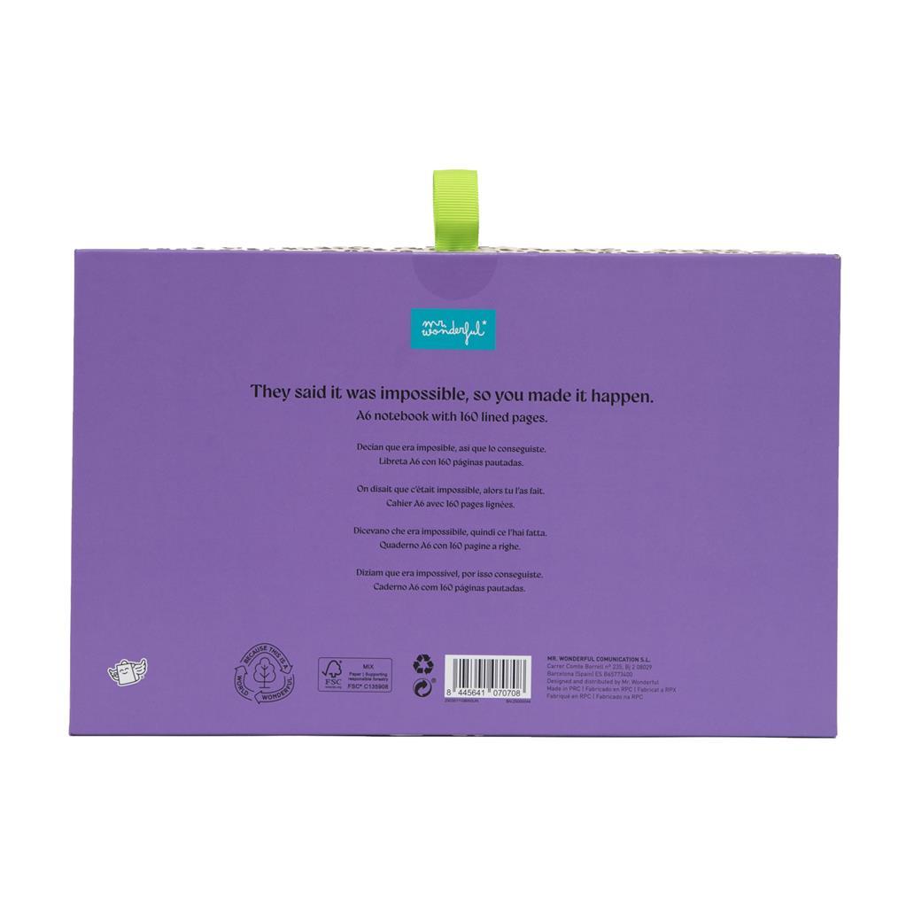 Conjunto de caderno A6 + porta moedas + porta-chaves estampado animal com bolinhas Mr.Wonderful