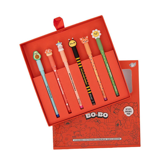 Conjunto de 6 esferográficas apagáveis Bo-Bo - Animais