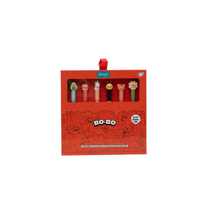 Conjunto de 6 esferográficas apagáveis Bo-Bo - Animais