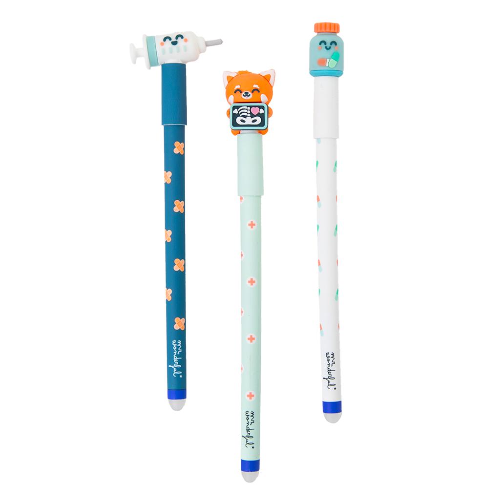 Set de 3 esferográficas apagáveis Bo-Bo - Panda Radiografia, Medicamentos e Injeção Mr. Wonderful saude