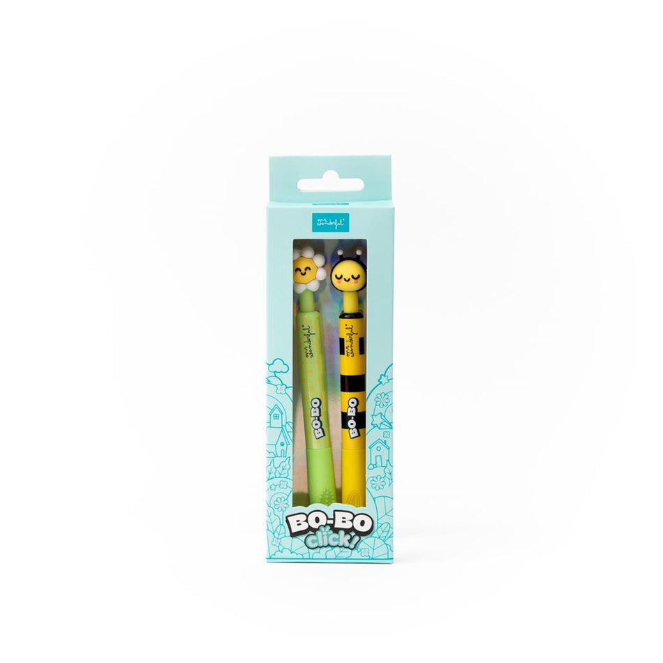 Conjunto 2 canetas apagáveis Bo-Bo Click - Abelha e Margarida Mr.wonderful