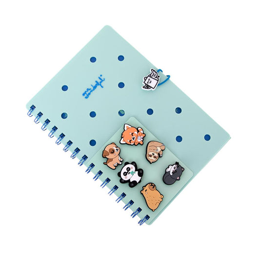 Conjunto de caderno A5 com pins - Verde - Mr. Wonderful