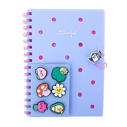 Conjunto de caderno A5 com pins - Azul Mr. Wonderful